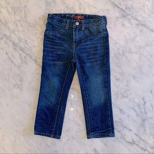 Toddler size 2 “7 for mankind” jeans with a little distressing